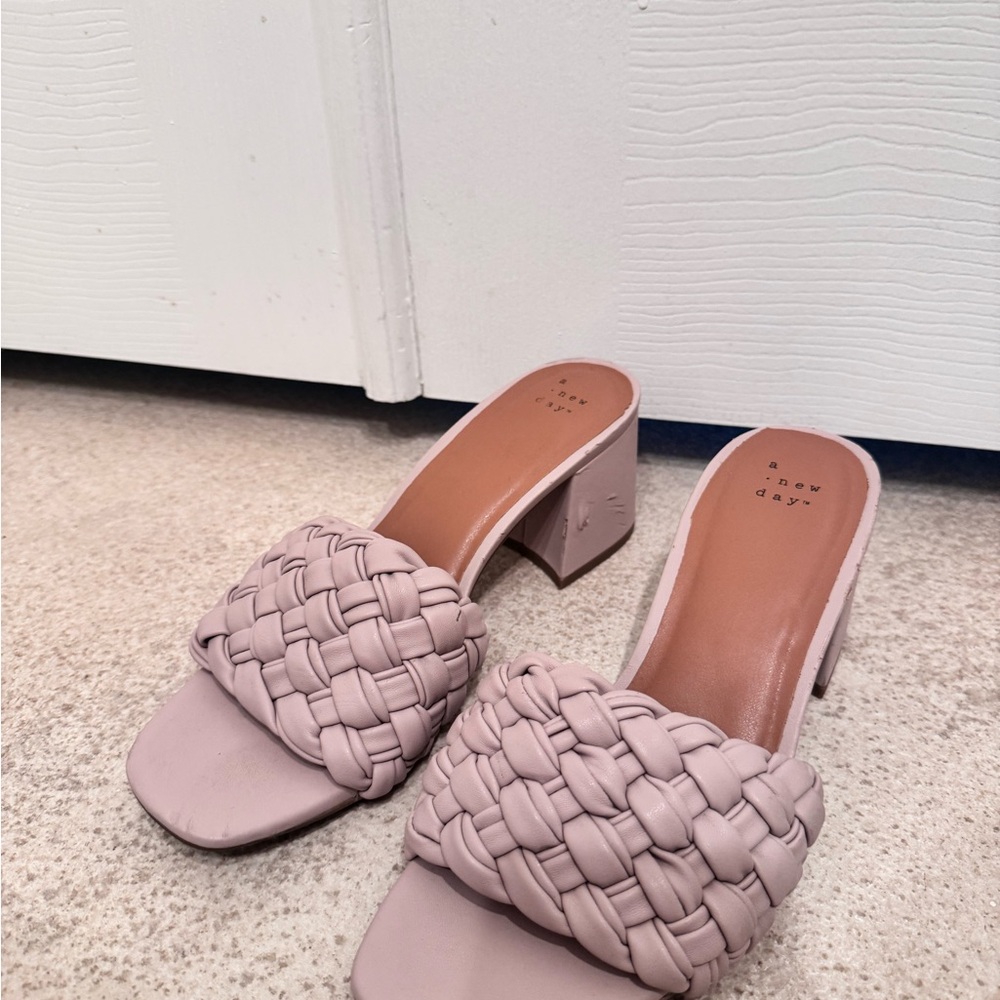 A New Day Pink Mules with Braided Design
